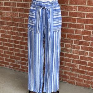 C & C CALIFORNIA Striped Linen Relaxed Leg Pants